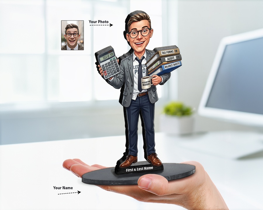 Accountant at Desk figurine — custom Business gift