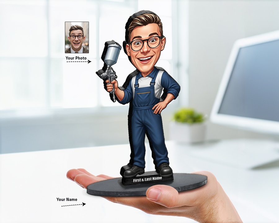 Auto Body Repair Technician figurine — custom personalized Business gift, premium wood 8 inches