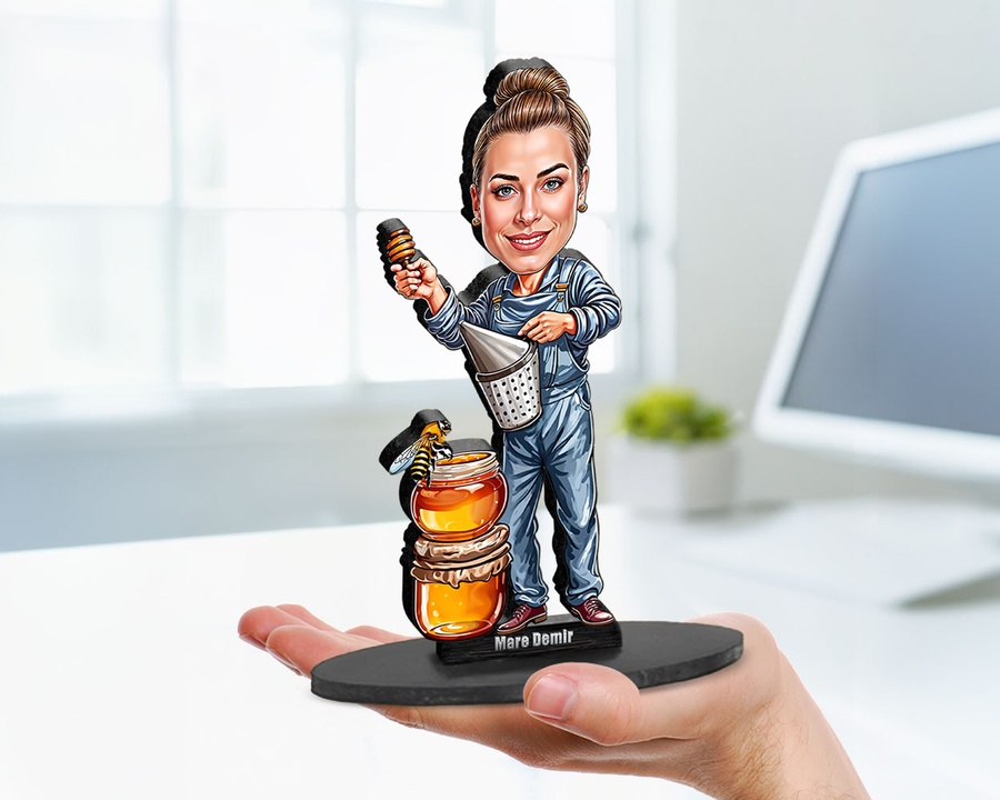 Beekeeper with Hive figurine — custom Business gift