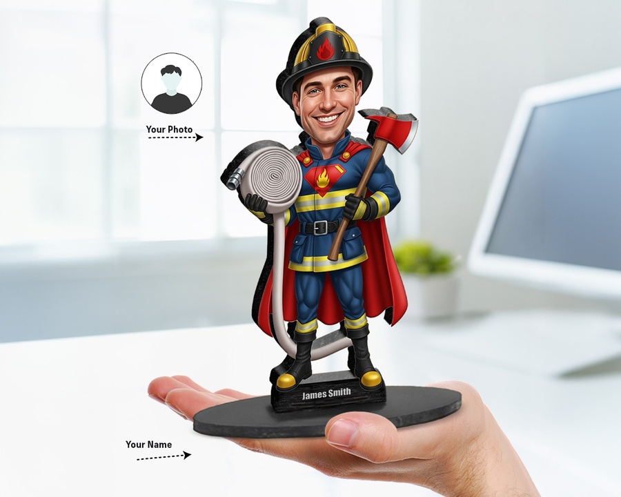 Superhero Firefighter figurine — custom Healthcare gift