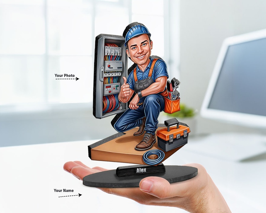 Master Electrician figurine — custom Business gift