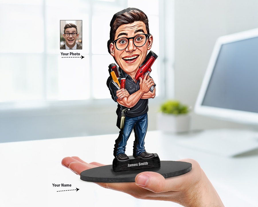 Male Barber figurine — custom Business gift