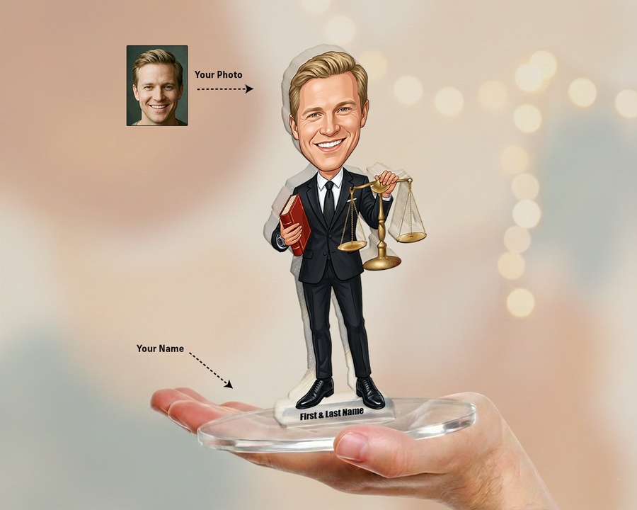 Attorney with Scales of Justice figurine — custom Business gift