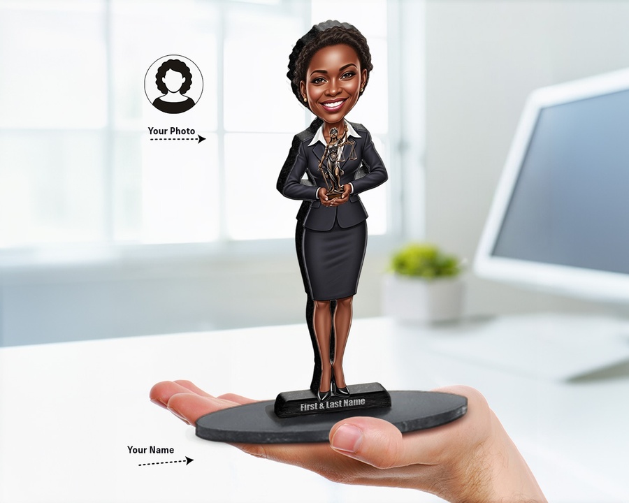 Female Attorney — Brown Skin figurine — custom Business gift