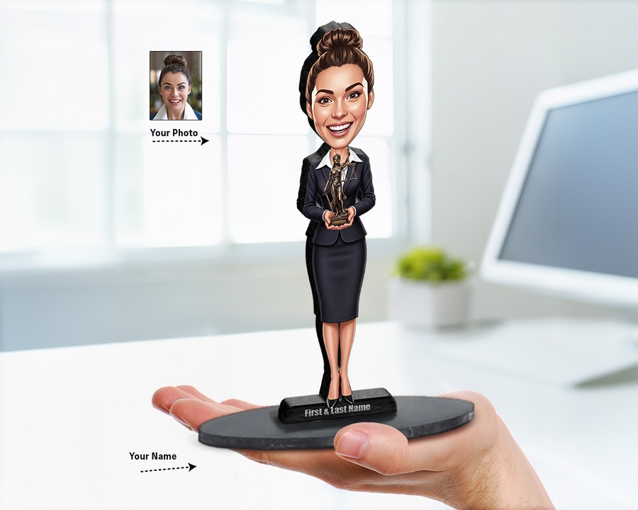 Female Attorney — Light Skin figurine — custom Business gift