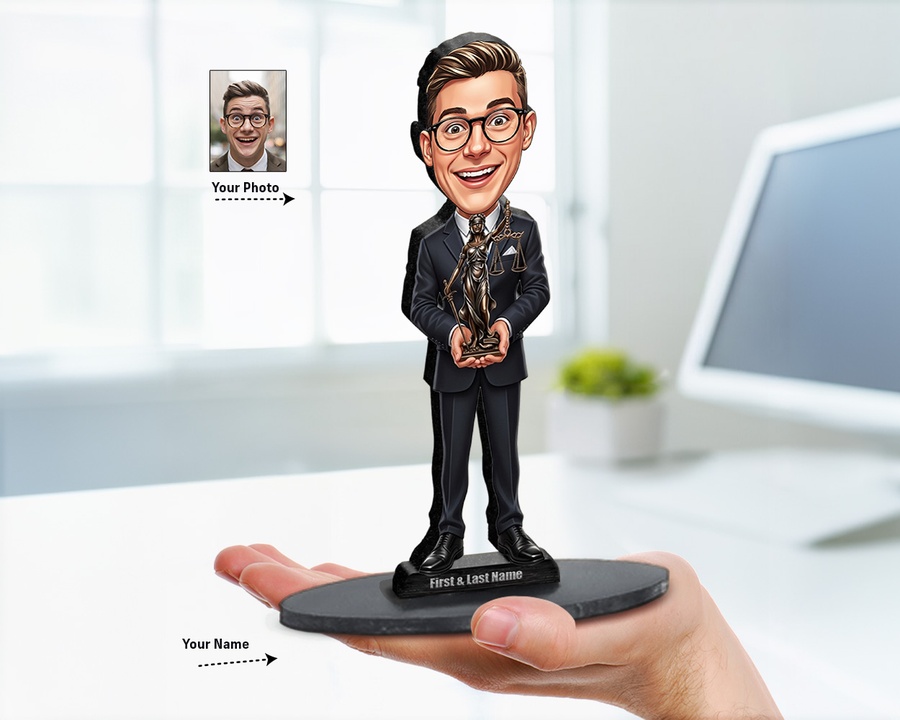 Male Attorney — Light Skin figurine — custom Business gift