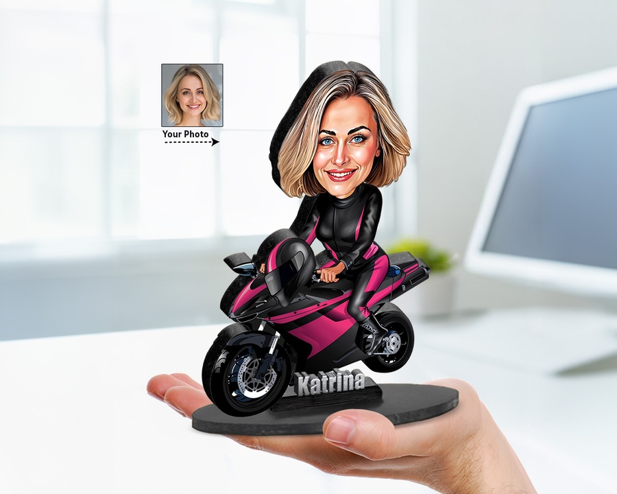 Motorcyclist figurine — custom Business gift