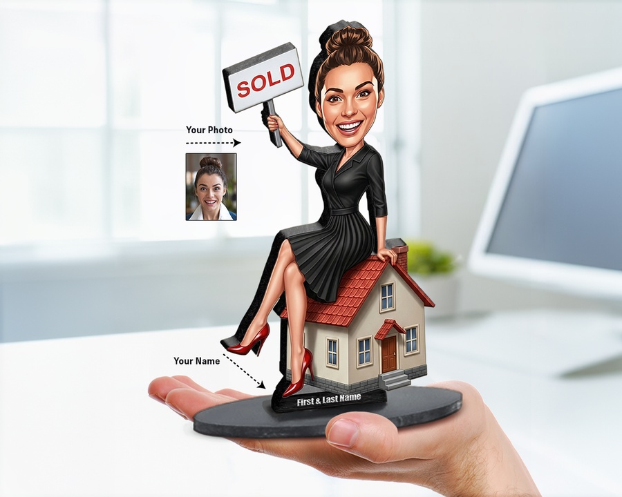 Real Estate Agent — Key Sign figurine — custom Business gift