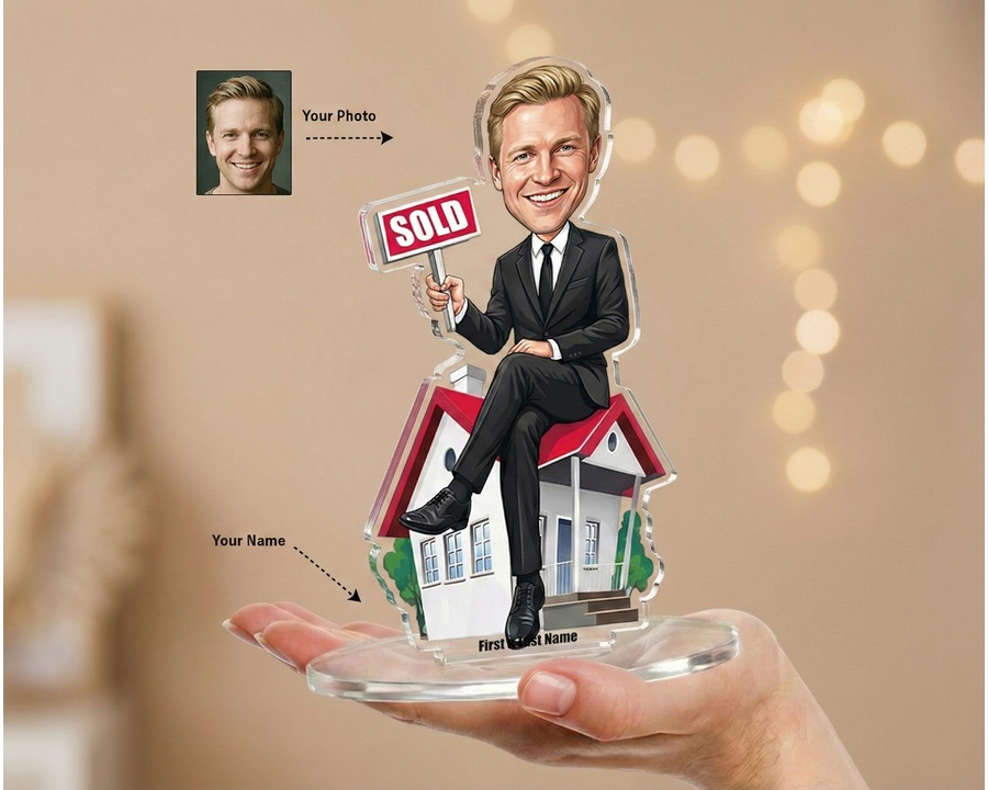 Female Real Estate Agent — Acrylic Stand figurine — custom Business gift