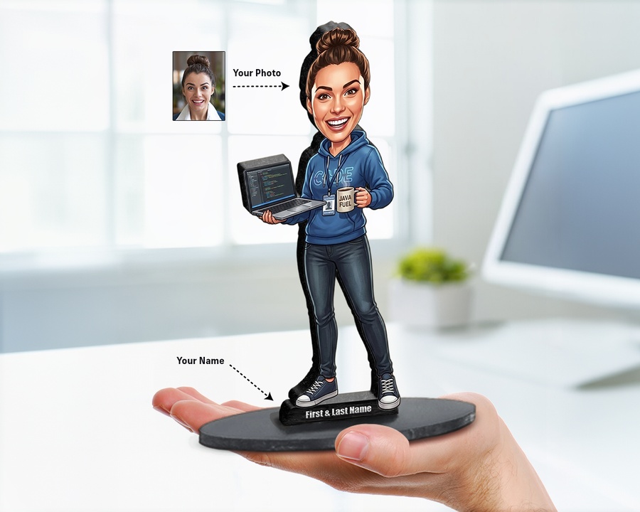 Software Developer at Laptop figurine — custom Business gift