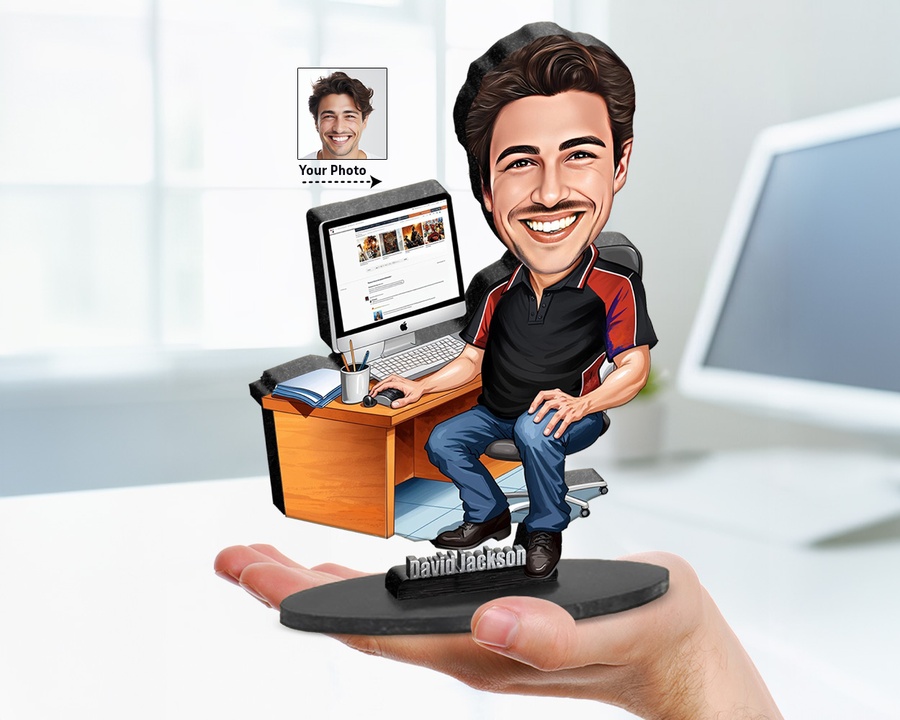 Software Developer — Dark Theme figurine — custom Business gift