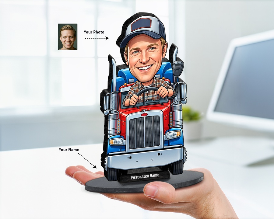 Truck Driver — Veteran figurine — custom Business gift