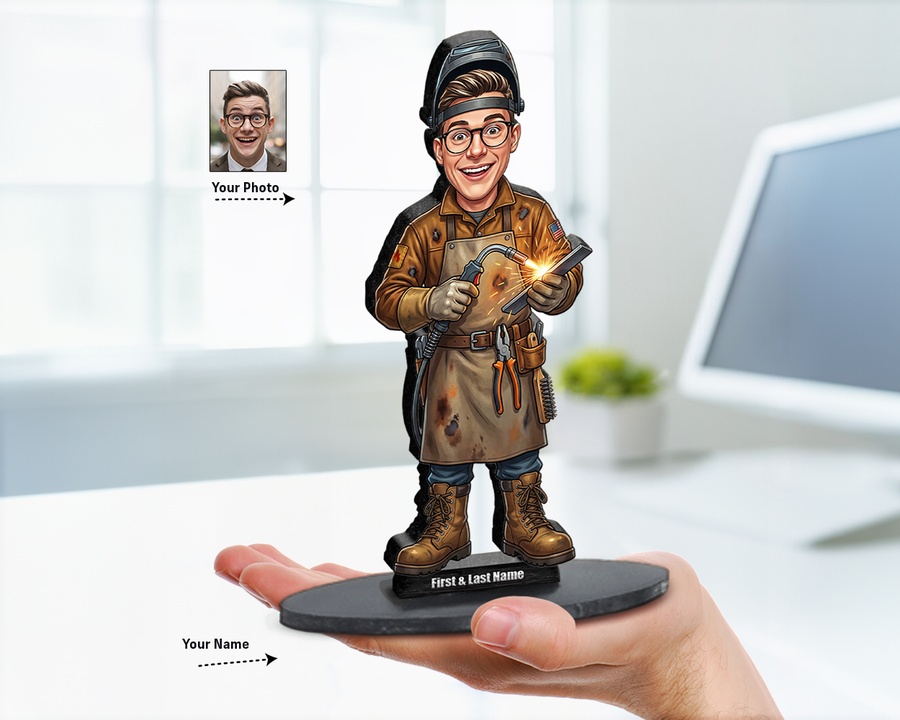 Welder with Mask figurine — custom Business gift