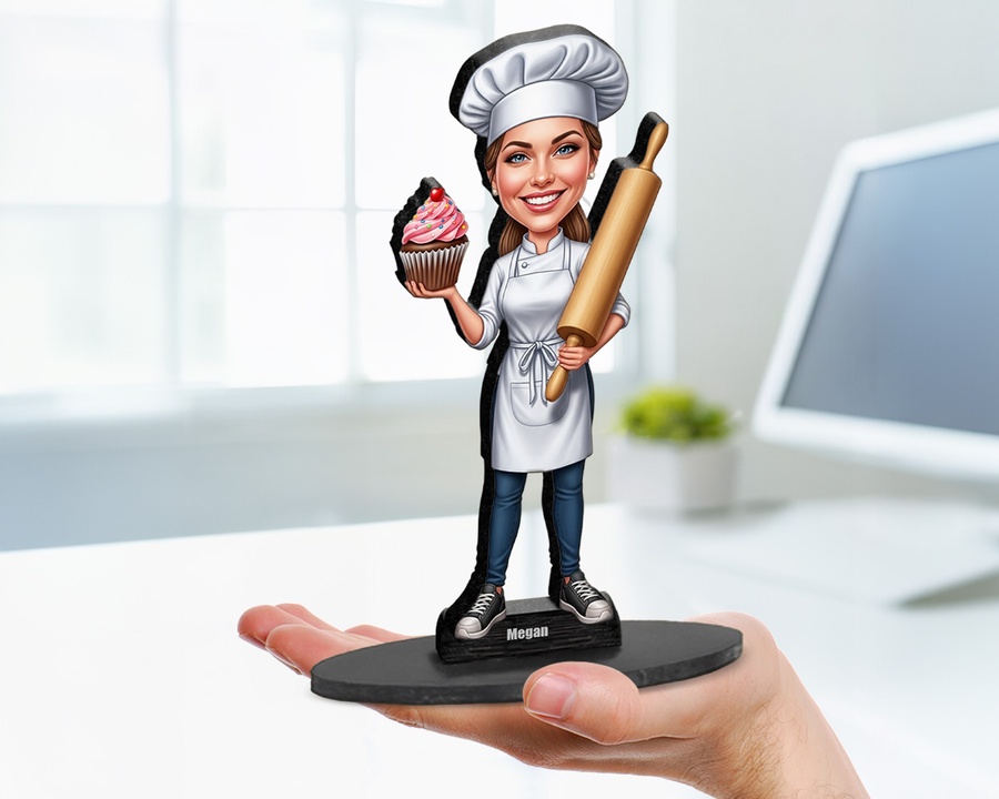 Baker Cake figurine — custom Culinary gift