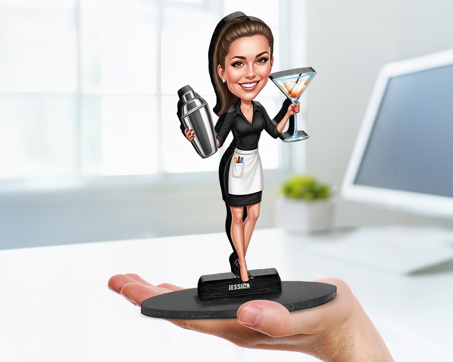 Bartender Wine Glass figurine — custom Culinary gift