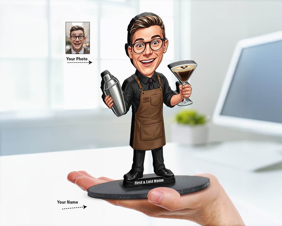 Bartender Cocktail figurine — custom Culinary gift