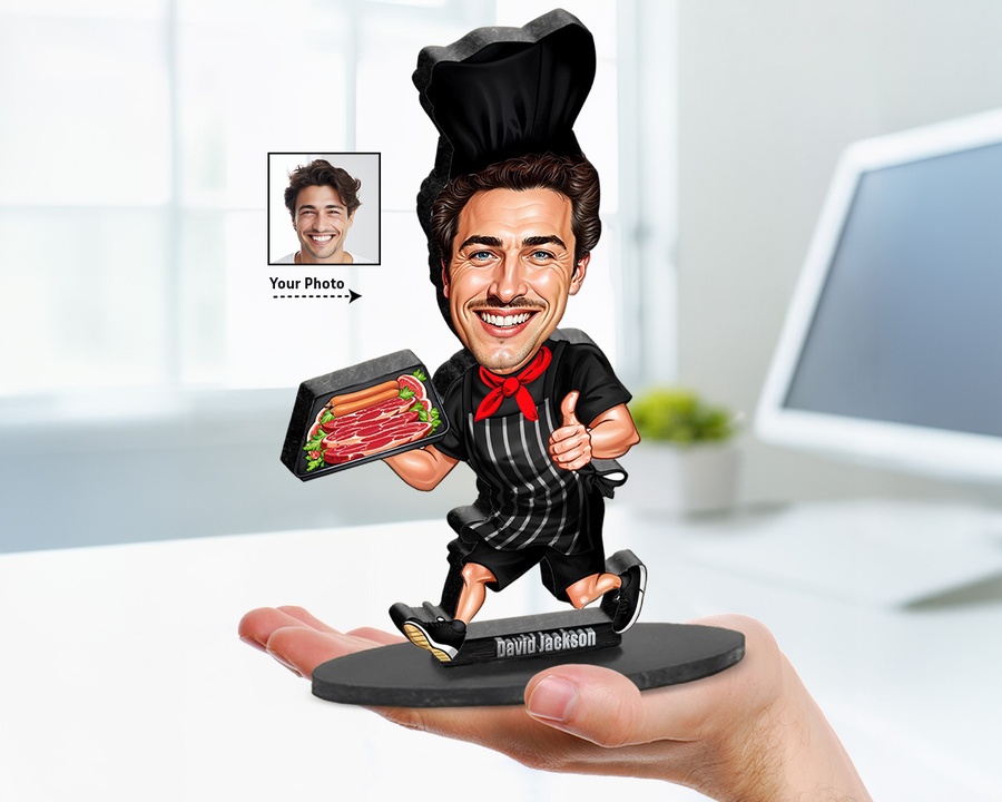 Bbq Dad Grill figurine — custom Culinary gift