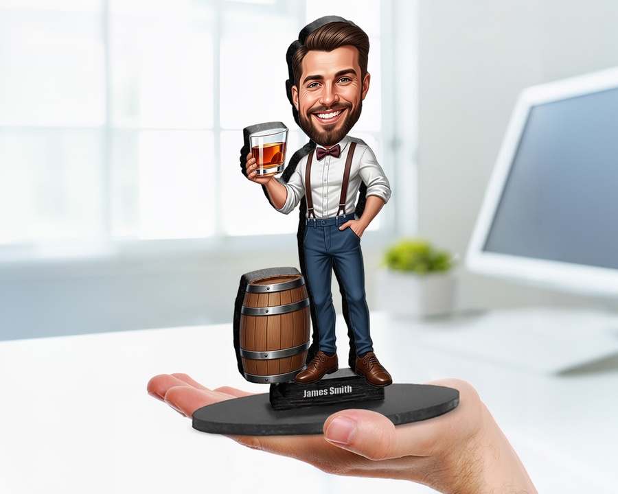 Bourbon Lover Barrel figurine — custom Culinary gift