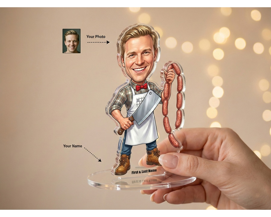 Butcher Meat Cleaver figurine — custom Culinary gift