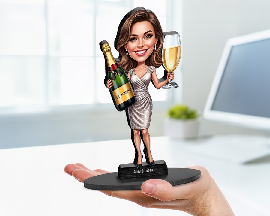 Champagne Celebration figurine — custom Culinary gift