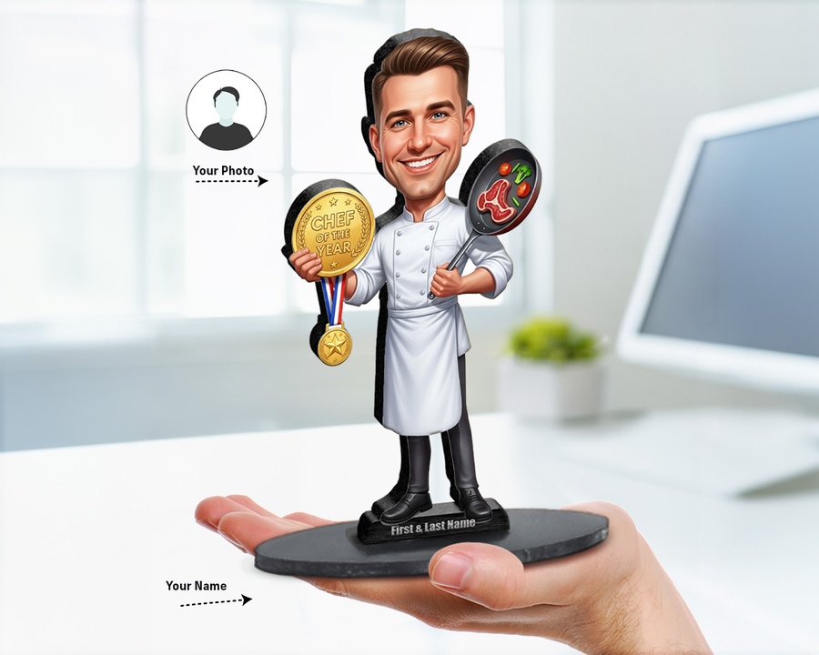 Chef Award Medal figurine — custom Culinary gift