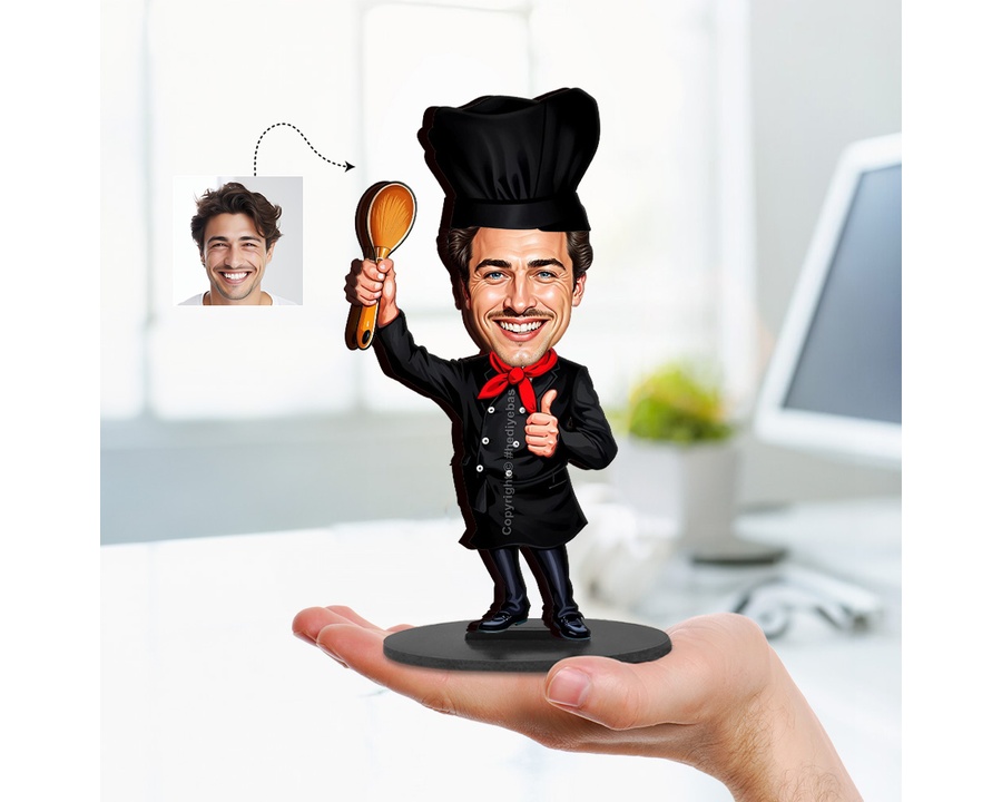 Chef Flambé Cooking figurine — custom Culinary gift