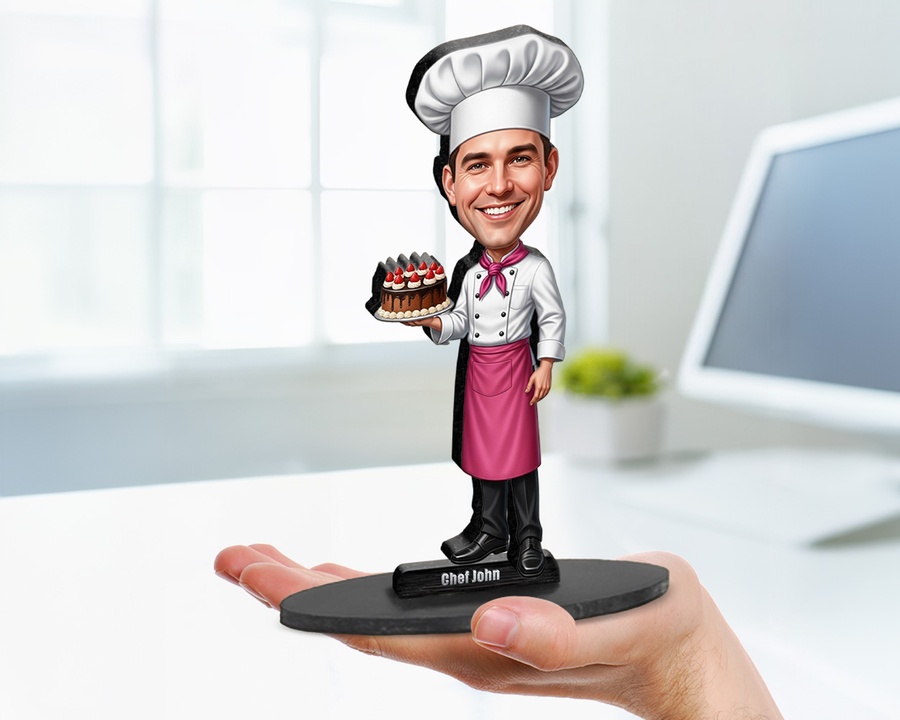 Pastry Chef Cake figurine — custom Culinary gift