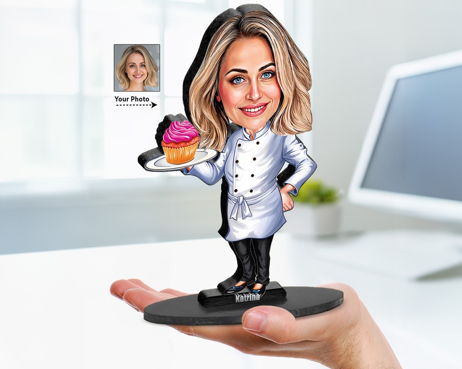 Pastry Chef Dessert Tray figurine — custom Culinary gift