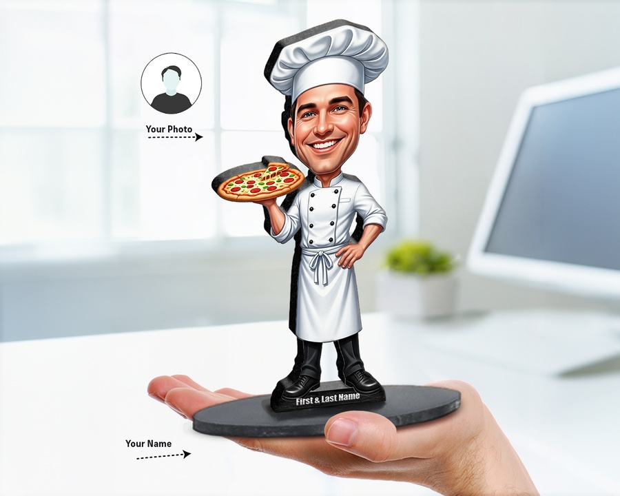 Pizza Chef figurine — custom Culinary gift