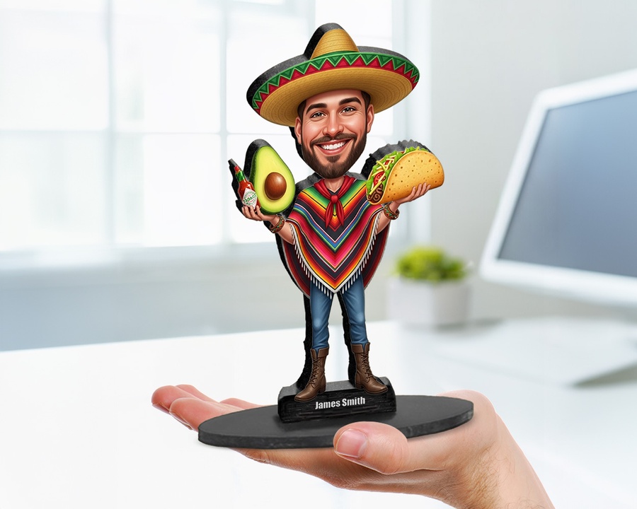 Taco King Sombrero figurine — custom Culinary gift