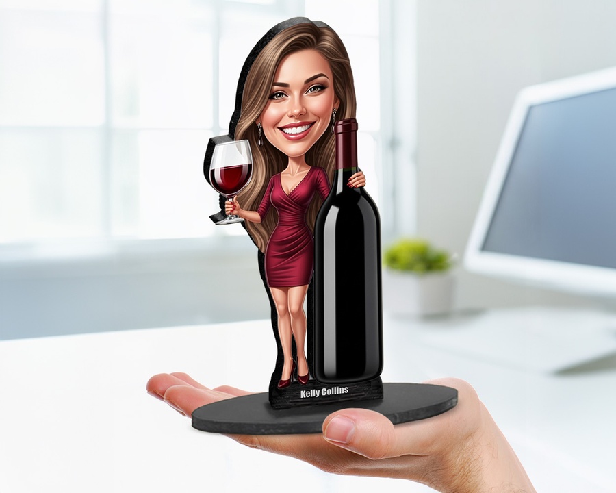 Wine Lover Bottle figurine — custom Culinary gift