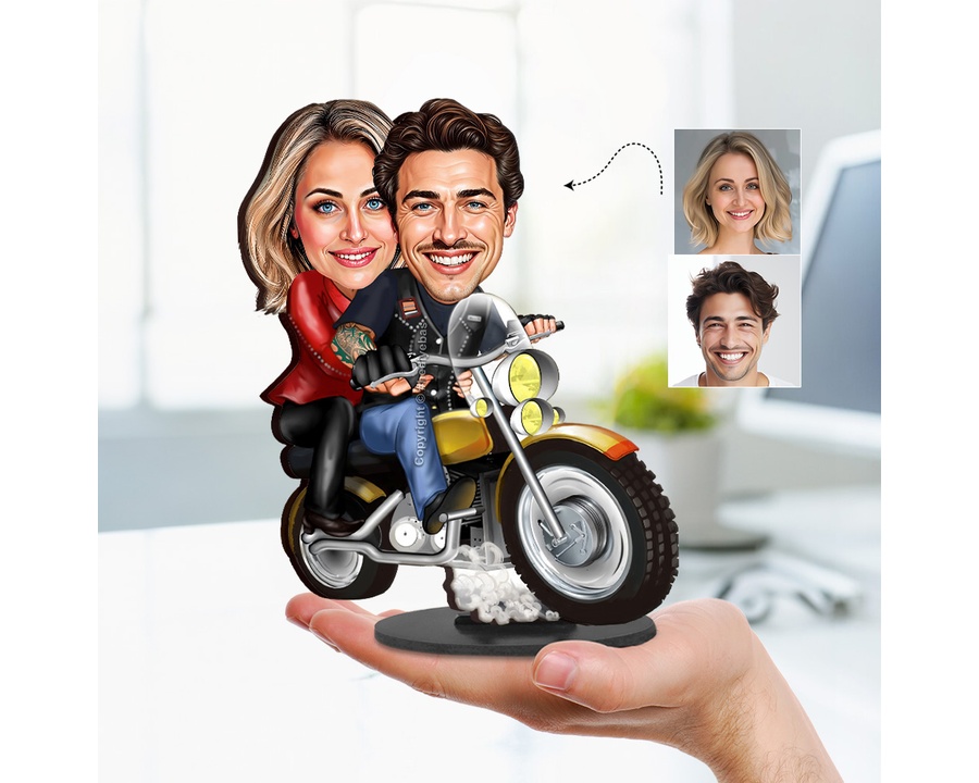 Biker Couple figurine — custom Family gift