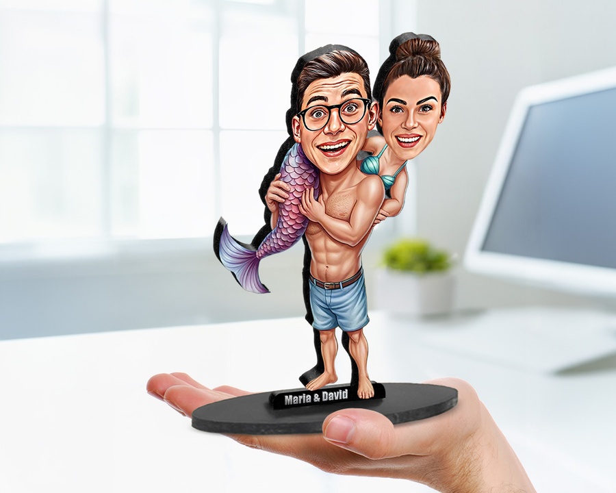 Casual Couple — Hug figurine — custom Family gift