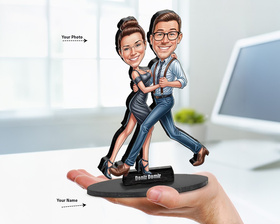 Couple on Scooter figurine — custom Family gift
