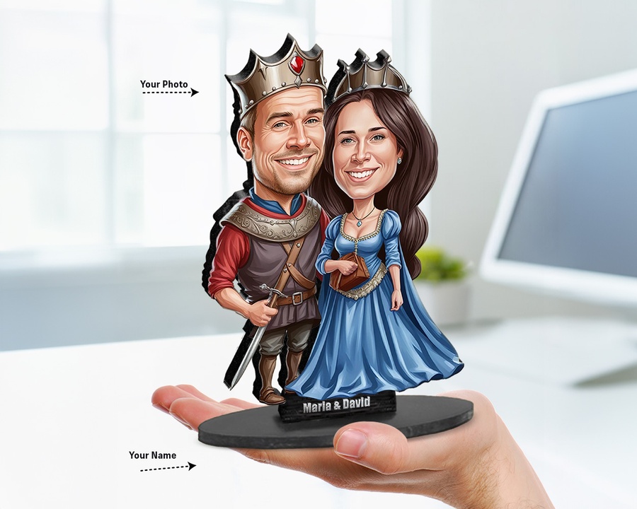 King & Queen Couple figurine — custom Family gift