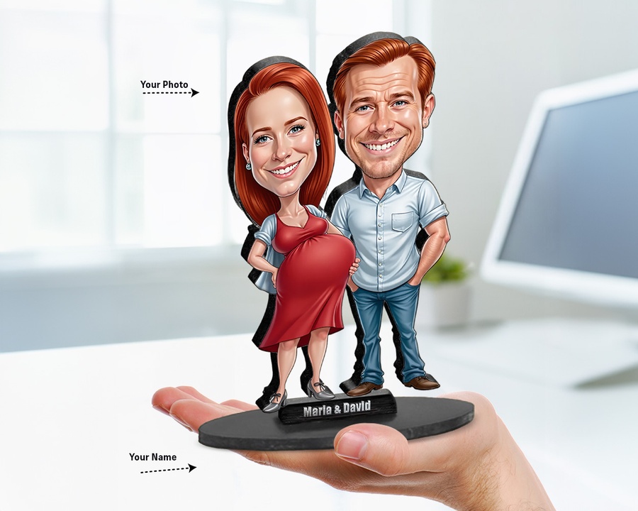 Expecting Couple figurine — custom Family gift