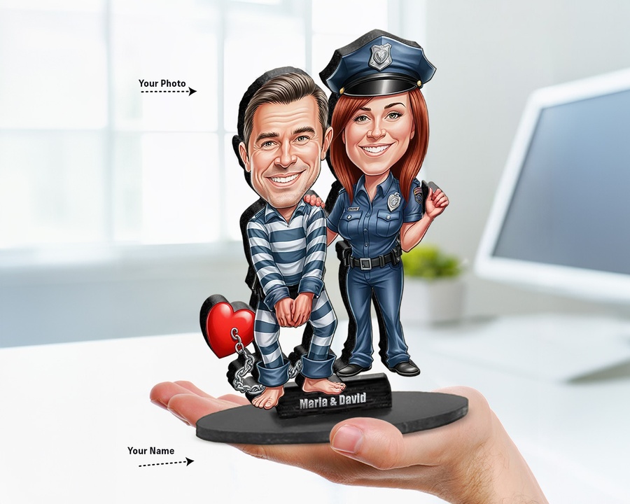 Prisoner & Police Couple figurine — custom Family gift