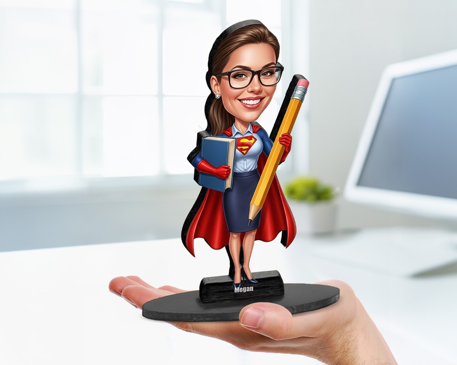 Superhero Female — Magic Cape figurine — custom Family gift