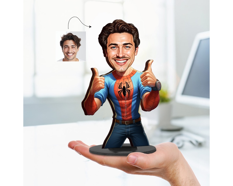 Superhero Male — Blue Suit figurine — custom Family gift