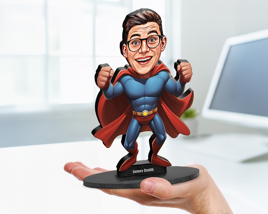 Superhero Male — Strong figurine — custom Family gift
