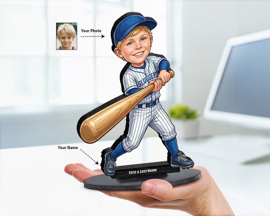 Baseball Player Boy figurine — custom Family gift