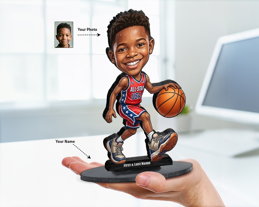 Basketball Player Boy figurine — custom Family gift