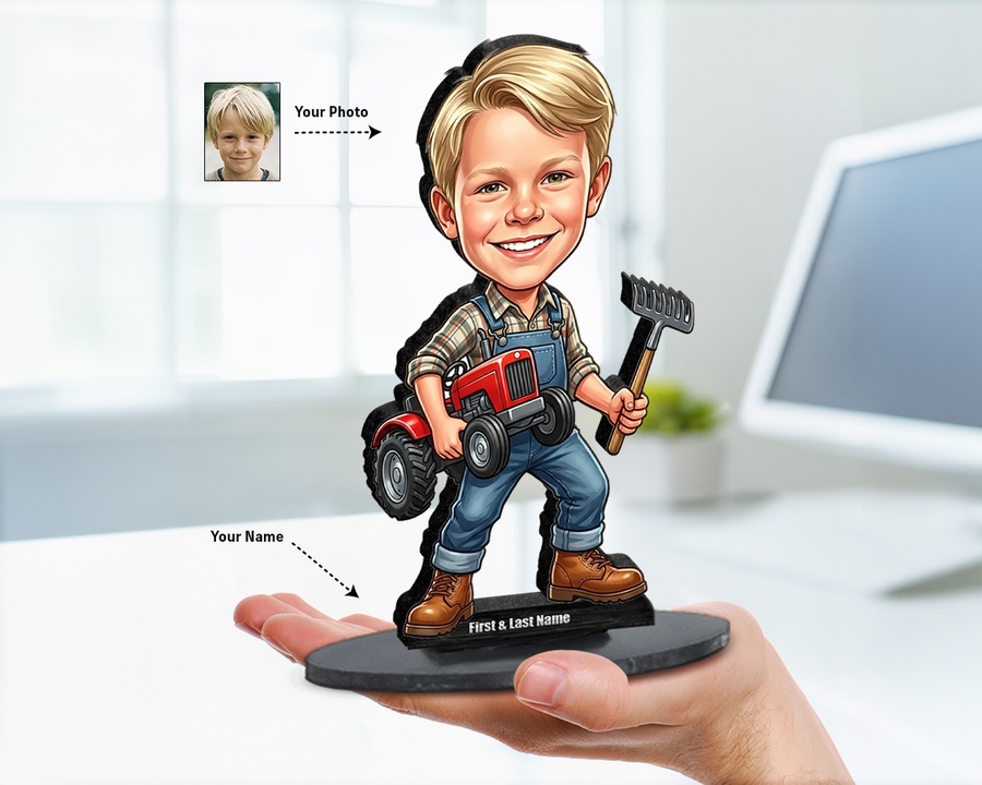 Musician Boy figurine — custom personalized Family gift, premium wood 8 inches