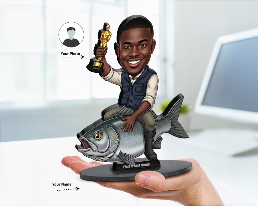 Big Fish Hunter Award figurine — custom Funny gift