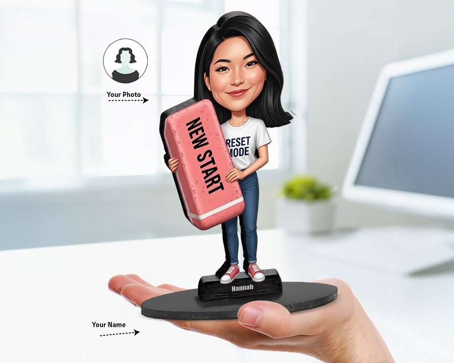 New Beginning Sign figurine — custom personalized Funny gift, premium wood 8 inches