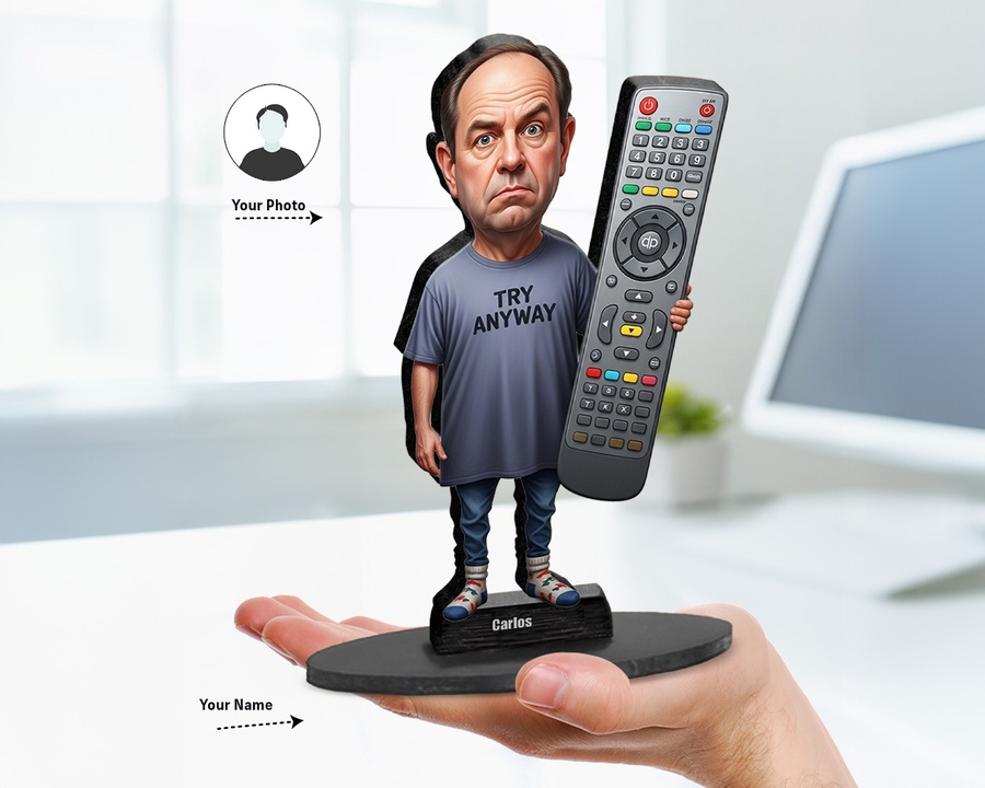 Tv Dad Remote Control figurine — custom Funny gift
