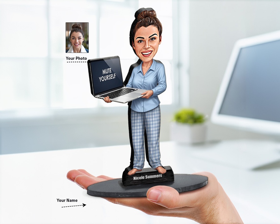 Work From Home Laptop figurine — custom Funny gift