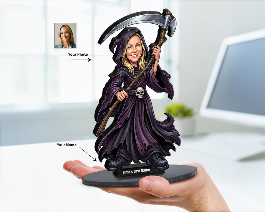 Grim Reaper Scythe figurine — custom Seasonal gift