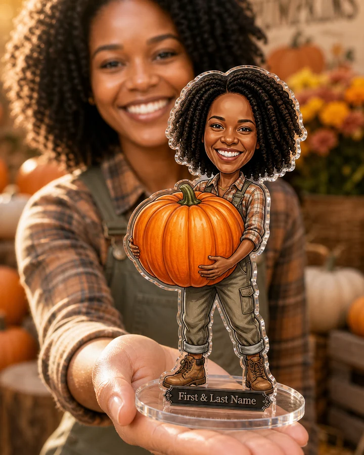 Pumpkin Farmer (Female) figurine — custom New Arrivals gift