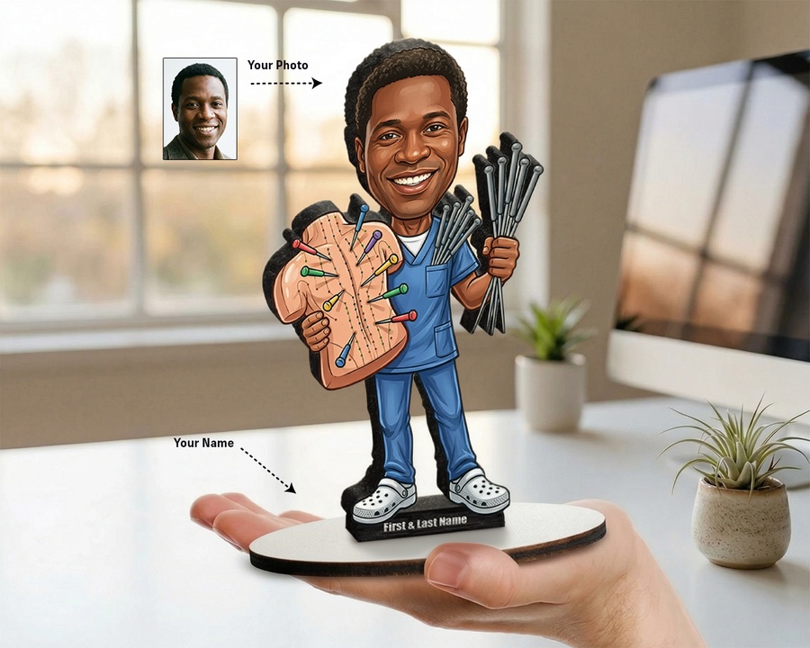 Acupuncturist figurine — custom Healthcare gift